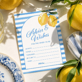 Tarjeta de consejos y deseos de boda con limón ita