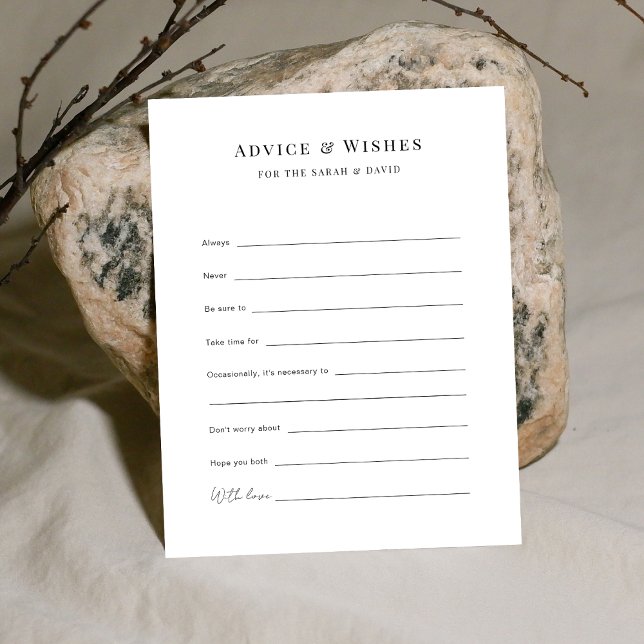 Tarjeta de Consejos y Deseos de Boda con Mensaje P (Subido por el creador)