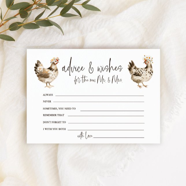 Tarjeta de consejos y deseos de boda de pollo de g (Subido por el creador)