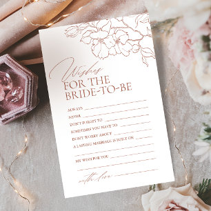 Tarjeta de consejos y deseos de boda floral de óxi