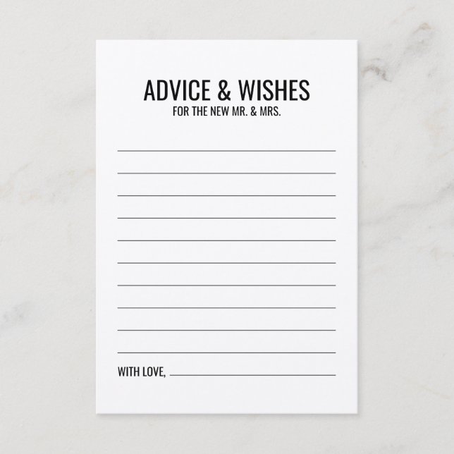 Tarjeta de consejos y deseos de Bodas rusos (Anverso)