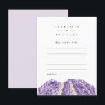 Tarjeta de consejos y deseos de campos de lavanda<br><div class="desc">Desde la fiesta de compromiso hasta la noche de bodas,  parejas experimentadas tienen consejos probados y verdaderos para los futuros recién casados. Estas tarjetas de consejos románticas y pictóricas añaden un recuerdo especial para que la pareja lo lea a lo largo de los años.</div>