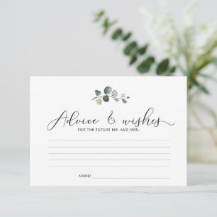 Tarjeta de consejos y deseos de Eucalyptus