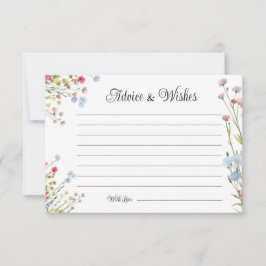 Tarjeta de consejos y deseos de flores silvestres 