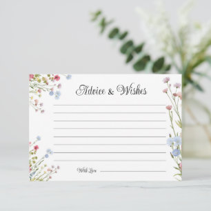 Tarjeta de consejos y deseos de flores silvestres 
