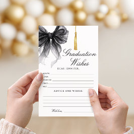 Tarjeta de consejos y deseos de graduación con bor