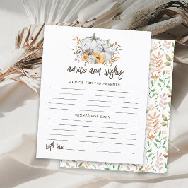 Tarjeta de consejos y deseos de las calabazas de o