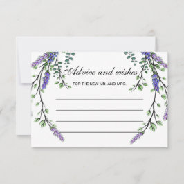 Tarjeta de consejos y deseos de lavanda eucalipto 
