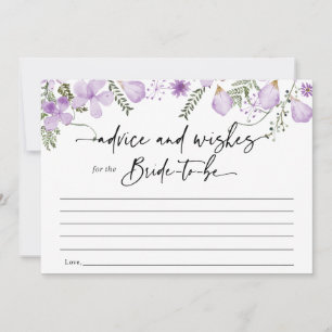 Tarjeta de consejos y deseos de lavanda floral par