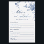 Tarjeta de consejos y deseos del jardín francés az<br><div class="desc">Personalice con la novia el nombre y la fecha de la ducha. Para una mayor personalización,  haga clic en el enlace "personalizar adicional". Si necesitas ayuda,  ponte en contacto conmigo,  por favor.</div>