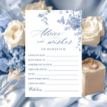Tarjeta de consejos y deseos del jardín francés az<br><div class="desc">Personalice con la novia el nombre y la fecha de la ducha. Para una mayor personalización,  haga clic en el enlace "personalizar adicional". Si necesitas ayuda,  ponte en contacto conmigo,  por favor.</div>