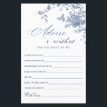 Tarjeta de consejos y deseos del jardín francés az<br><div class="desc">Personalice con la novia el nombre y la fecha de la ducha. Para una mayor personalización,  haga clic en el enlace "personalizar adicional". Si necesitas ayuda,  ponte en contacto conmigo,  por favor.</div>