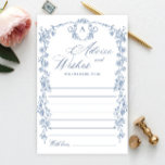 Tarjeta de consejos y deseos florales de Grace Orn<br><div class="desc">Personalice con la novia el nombre y la fecha de la ducha. Para una mayor personalización,  haga clic en el enlace "personalizar adicional". Si necesitas ayuda,  ponte en contacto conmigo,  por favor.</div>