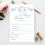 Tarjeta de consejos y deseos florales de Grace Orn<br><div class="desc">Personalice con la novia el nombre y la fecha de la ducha. Para una mayor personalización,  haga clic en el enlace "personalizar adicional". Si necesitas ayuda,  ponte en contacto conmigo,  por favor.</div>