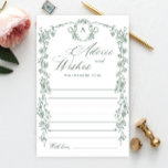 Tarjeta de consejos y deseos florales de Grace Orn<br><div class="desc">Personalice con la novia el nombre y la fecha de la ducha. Para una mayor personalización,  haga clic en el enlace "personalizar adicional". Si necesitas ayuda,  ponte en contacto conmigo,  por favor.</div>