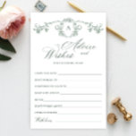 Tarjeta de consejos y deseos florales de Grace Orn<br><div class="desc">Personalice con la novia el nombre y la fecha de la ducha. Para una mayor personalización,  haga clic en el enlace "personalizar adicional". Si necesitas ayuda,  ponte en contacto conmigo,  por favor.</div>