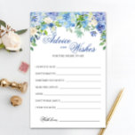 Tarjeta de consejos y deseos florales de Hydrangea<br><div class="desc">Elegante Blue Hydrangea Greenery Advice and Wishes card. Para una personalización adicional,  no dude en ponerse en contacto conmigo.</div>