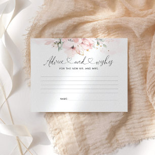 Tarjeta de consejos y deseos florales de Rubor