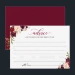 Tarjeta de consejos y deseos florales de Rubor roj<br><div class="desc">Marfil Green Gold Floral Greenery Palabras de Consejos y Deseos Tarjeta. Para una mayor personalización,  utilice la herramienta de diseño de Zazzle para modificar esta plantilla.</div>