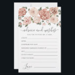 Tarjeta de consejos y deseos florales en rosa y tu<br><div class="desc">Una hermosa frontera floral rosa sobrepasa esta tarjeta de consejos y deseos.</div>