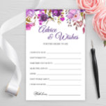 Tarjeta de consejos y deseos florales para peones<br><div class="desc">Tarjeta de consejos y deseos florales para peones violetas moradas. Para una personalización adicional,  no dude en ponerse en contacto conmigo.</div>