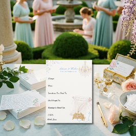 Tarjeta de Consejos y Deseos Florales Regencia