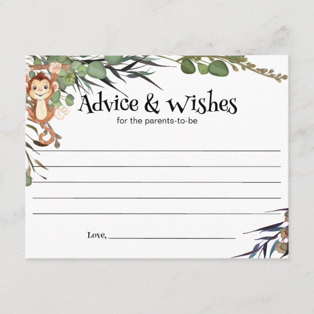 Tarjeta de consejos y deseos para animales salvaje (Anverso)