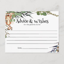 Tarjeta de consejos y deseos para animales salvaje