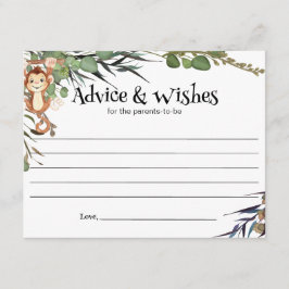 Tarjeta de consejos y deseos para animales salvaje