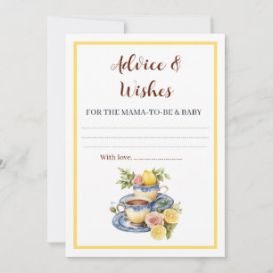Tarjeta de consejos y deseos para baby shower de t