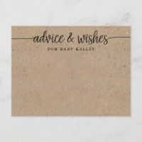 Tarjeta de Consejos y Deseos para Baby Shower Rust