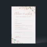 Tarjeta de consejos y deseos para bodas de flores<br><div class="desc">Estos consejos y tarjetas de deseos son pasteles dulces para la novia y la pareja, con una delicada flor de acuarela elegante y un guión moderno y elegante, paletas Pastel de rosa suave, blanco roto, beige, azul polvoriento y vegetación botánica, simple y romántico. Ideal para fiestas rústicos de campo, moderna...</div>