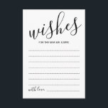 Tarjeta de consejos y deseos para Bodas de guiones<br><div class="desc">Añada un toque personal a su boda con un consejo moderno de boda de guiones y una tarjeta de deseos. Esta tarjeta de consejo presenta el título en el estilo de letra de caligrafía moderna en negro y detalles en el estilo de fuente sans serif moderno negro sobre fondo blanco....</div>
