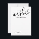 Tarjeta de consejos y deseos para Bodas de guiones<br><div class="desc">Añada un toque personal a su boda con un consejo moderno de boda de guiones y una tarjeta de deseos. Esta tarjeta de consejo presenta el título en el estilo de letra de caligrafía moderna en negro y detalles en el estilo de fuente sans serif moderno negro sobre fondo blanco....</div>