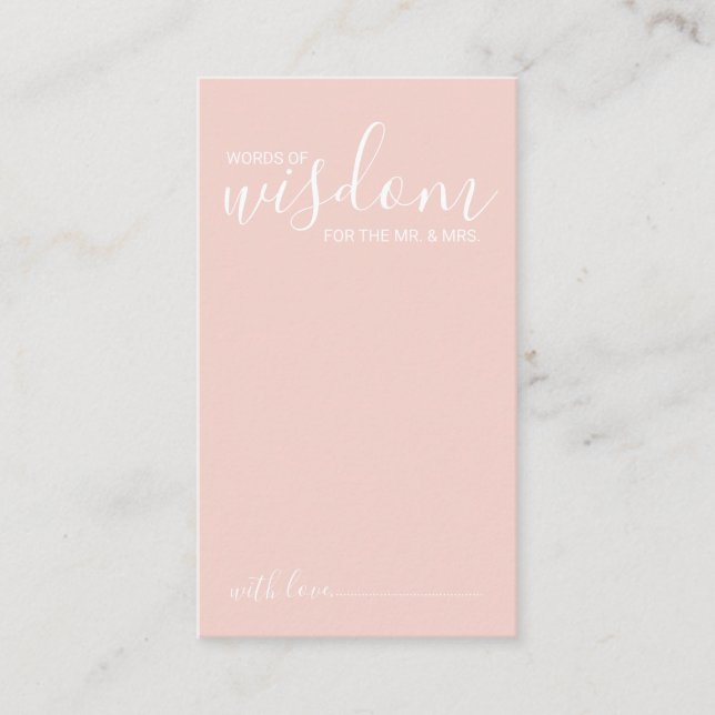 Tarjeta de consejos y deseos para Bodas de guiones (Anverso)