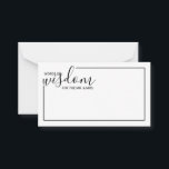 Tarjeta de consejos y deseos para Bodas de guiones<br><div class="desc">Añada un toque personal a su boda con un consejo moderno de boda de guiones y una tarjeta de deseos. Esta tarjeta de consejo incluye el título 'palabras de sabiduría' con detalles en escritura negra y estilo de letra sans serif con borde negro sobre fondo blanco. Perfecto para boda, ducha...</div>