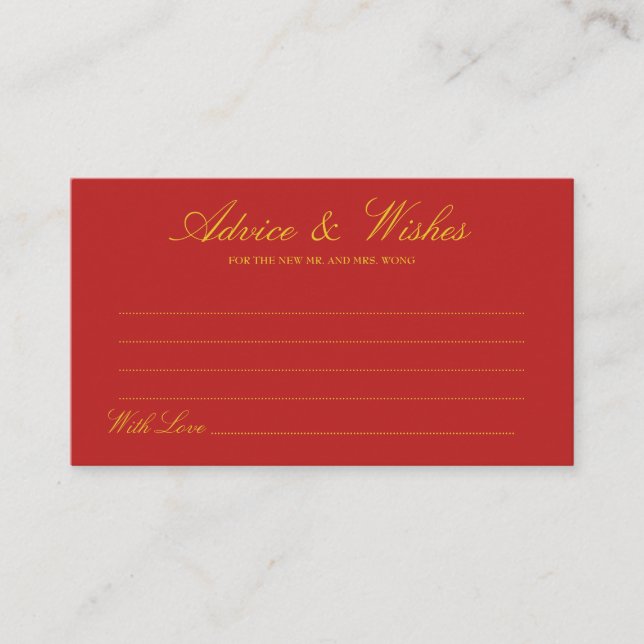 Tarjeta de consejos y deseos para Bodas de inspira (Anverso)