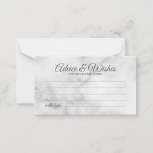 Tarjeta de consejos y deseos para Bodas de mármol