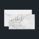 Tarjeta de consejos y deseos para Bodas de mármol<br><div class="desc">Añada un toque personal a su boda con un moderno consejo boda y una tarjeta de deseos. Esta tarjeta de consejo presenta el título en estilo de letra de escritura gris moderno y detalles en sans modernos grises serif estilo de fuente sobre fondo de mármol blanco. Perfecto para boda, ducha...</div>