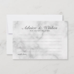 Tarjeta de consejos y deseos para Bodas de mármol