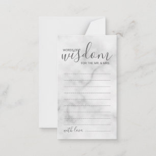 Tarjeta de consejos y deseos para Bodas de mármol