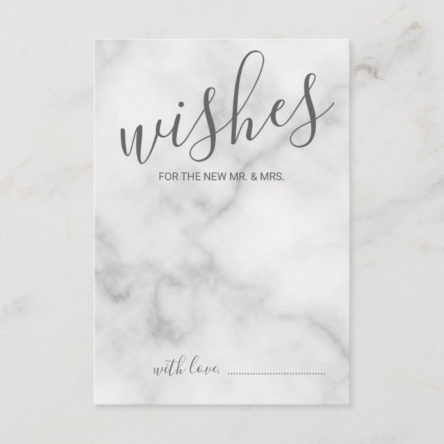 Tarjeta de consejos y deseos para Bodas de mármol (Anverso)