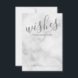 Tarjeta de consejos y deseos para Bodas de mármol<br><div class="desc">Añada un toque personal a su boda con un consejo moderno de boda de guiones y una tarjeta de deseos. Esta tarjeta de consejo presenta el título en estilo de fuente de caligrafía moderna y gris y detalles en estilo de fuente sans serif moderno gris sobre fondo de mármol blanco....</div>