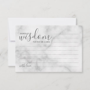 Tarjeta de consejos y deseos para Bodas de mármol