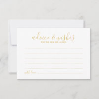 Tarjeta de consejos y deseos para Bodas de oro de 