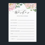 Tarjeta de consejos y deseos para Bodas de rosas R<br><div class="desc">Dar consejos y buenos deseos a los recién casados con esta bonito boda floral tarjetas de deseos. Presenta ilustraciones de rosas de jardín, hortensias y ramos de eucalipto con un guión elegante. Personalice agregando nombres y otros detalles. Estas tarjetas de consejo floral rosas son perfectas para bodas de primavera y...</div>