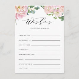 Tarjeta de consejos y deseos para Bodas de rosas r