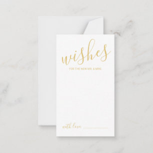 Tarjeta de consejos y deseos para Bodas Gold Scrip
