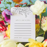 Tarjeta de consejos y deseos para Bouquet<br><div class="desc">Desde la fiesta de compromiso hasta la noche del boda,  las parejas veteranas han intentado y han hecho un verdadero consejo para los futuros recién casados. Estas tarjetas de consejo modernas y de moda añaden un recuerdo especial para que la pareja lea a medida que pasan los años.</div>