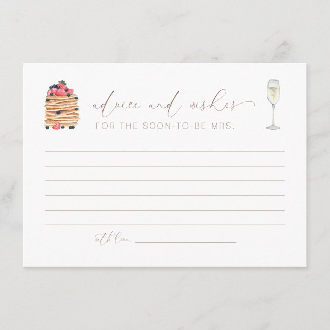 Tarjeta de consejos y deseos para Brunch y Bubbly (Anverso)